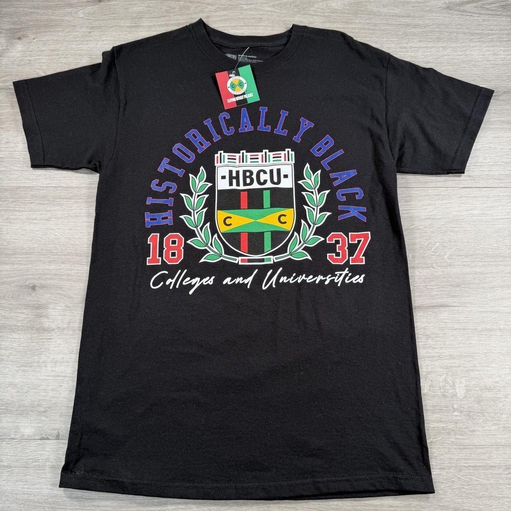 Cross Colours Shirt Mens Medium Black HBCU Historically Black Colleges Tee Pride